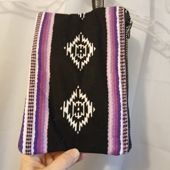 New Western theme Faux leather Clutch Wristlet Black Purple wallet envelope bag - Picture 5 of 7